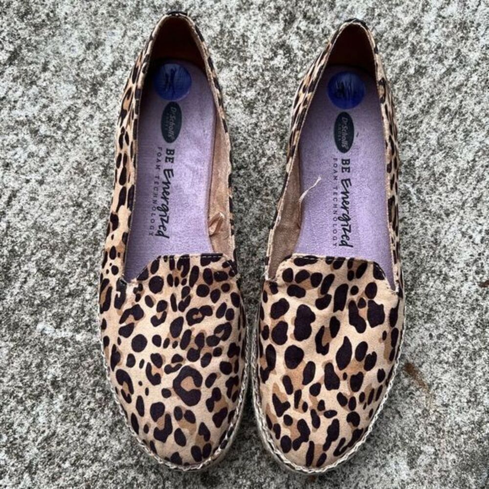 Dr. Scholl's Find Me Loafer Espadrilles Leopard‎ Print Tan Black Size 8.5